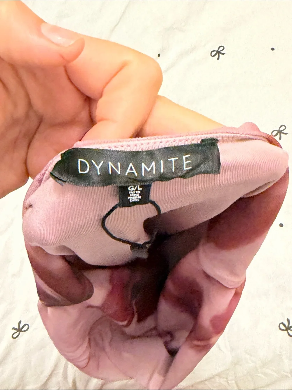 Dynamite Mauve Rose-Print Cowl Neck Mini Dress - Picture 4 of 4